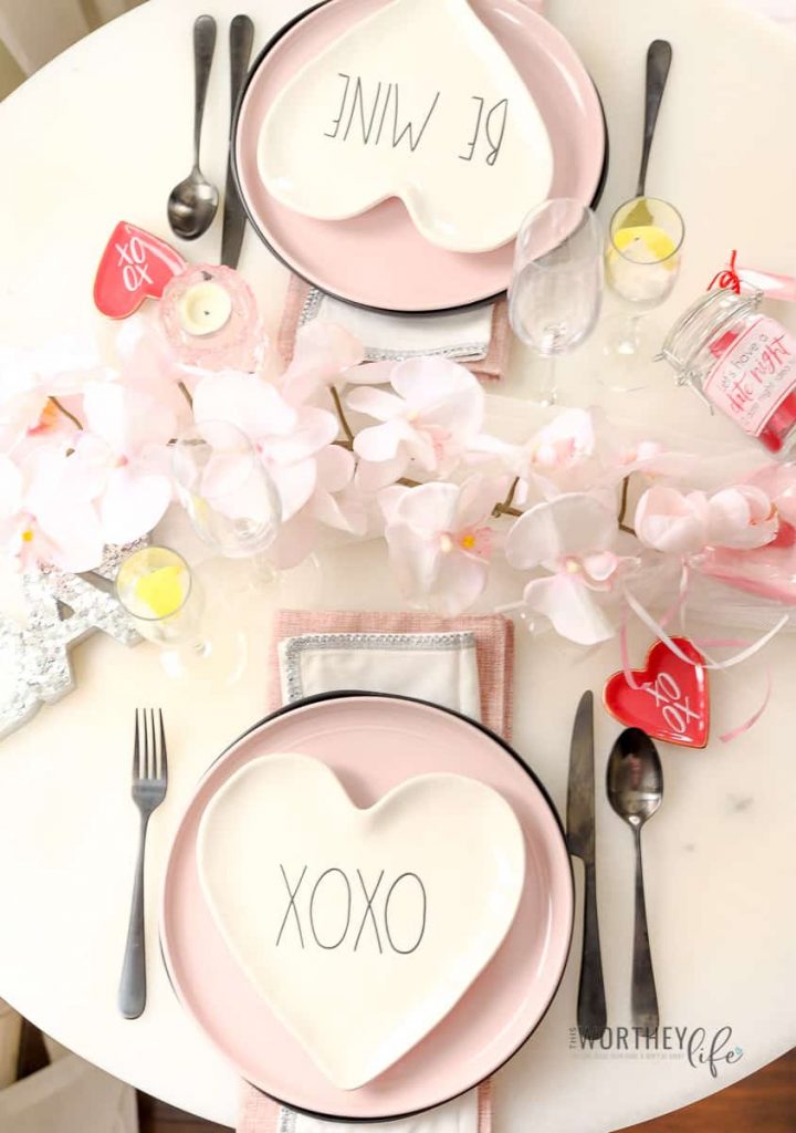 Rae Dunn Valentine's Day Tablescape for Two