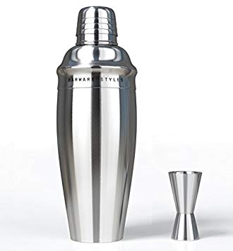 Barware Styles Classic and Elegant Stainless Steel 3-Piece Martini and Cocktail Shaker Set