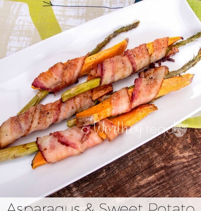 Asparagus & Sweet Potato Wrapped with Bacon
