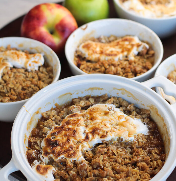 Bourbon Apple Crisp with Salted Caramel & Toasted Marshmallow