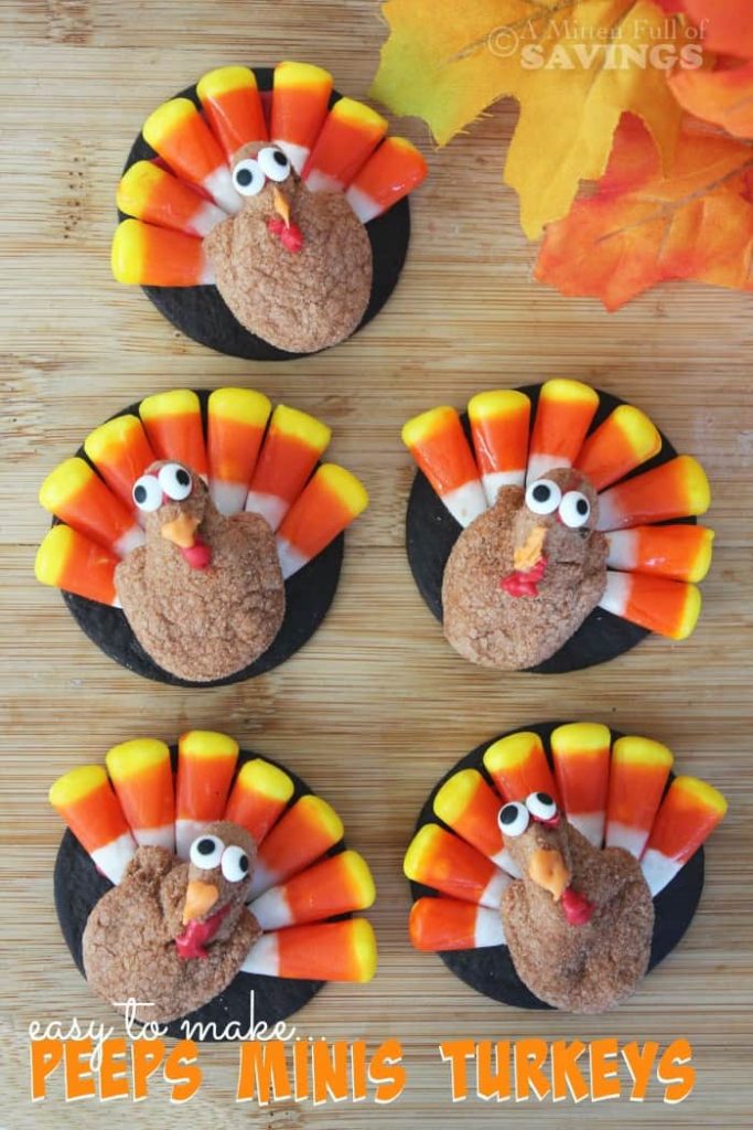 how to make mini turkeys out of Peeps