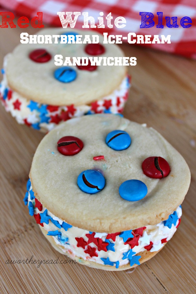 Red White and Blue Ice Cream Sandwiches