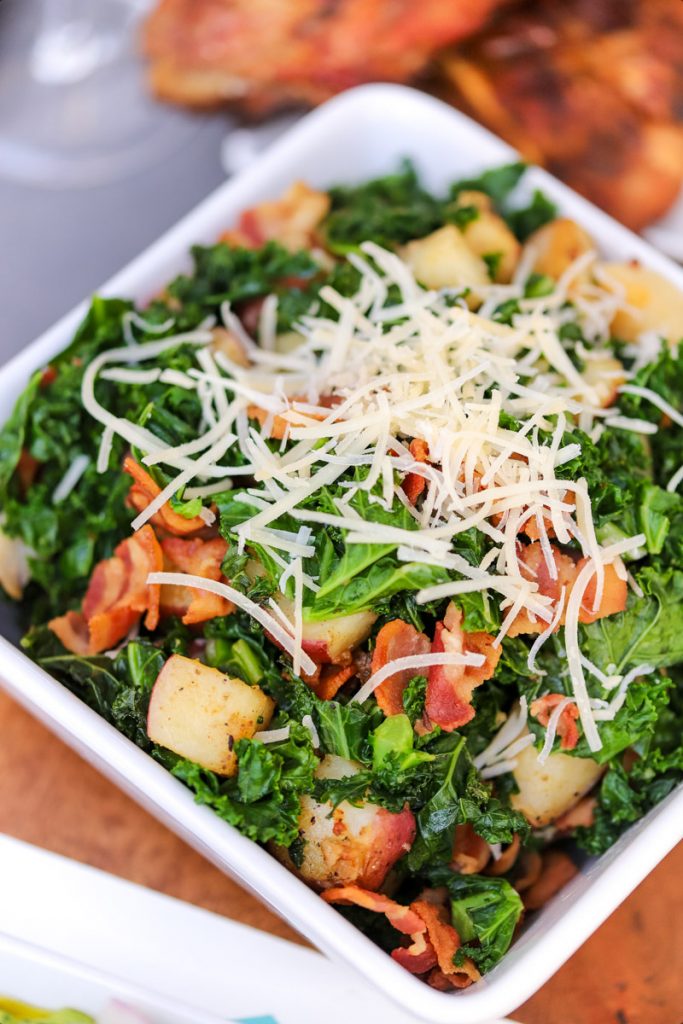 Warm Red Potatoes with Kale, Bacon & Parmesan