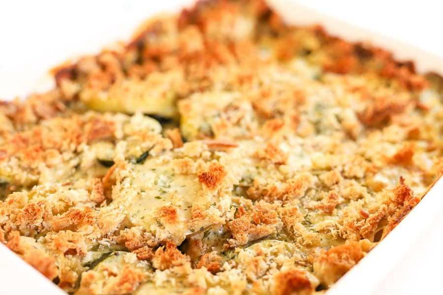 Family Dinner Idea: Potato Zucchini Alfredo Bake