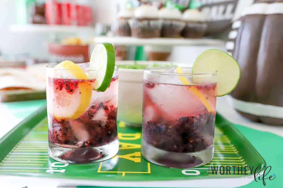 Game Day Cocktail Idea: Blueberry Lemon Lime Bourbon Cocktail