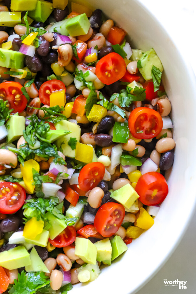 Cowboy Caviar Recipe in a large mixing bowl