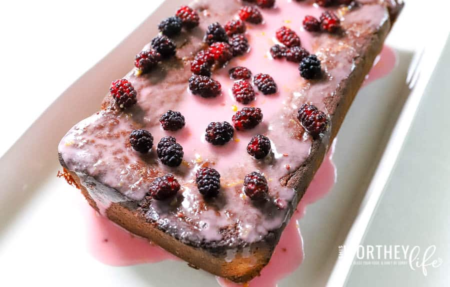 Lemon Poppy Seed Pound Cake + Mulberry Citrus Glaze