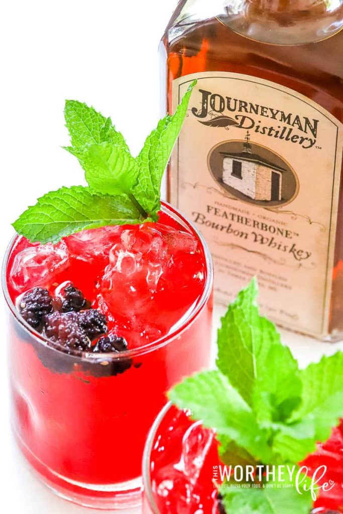 Mulberry Bourbon Smash Cocktail