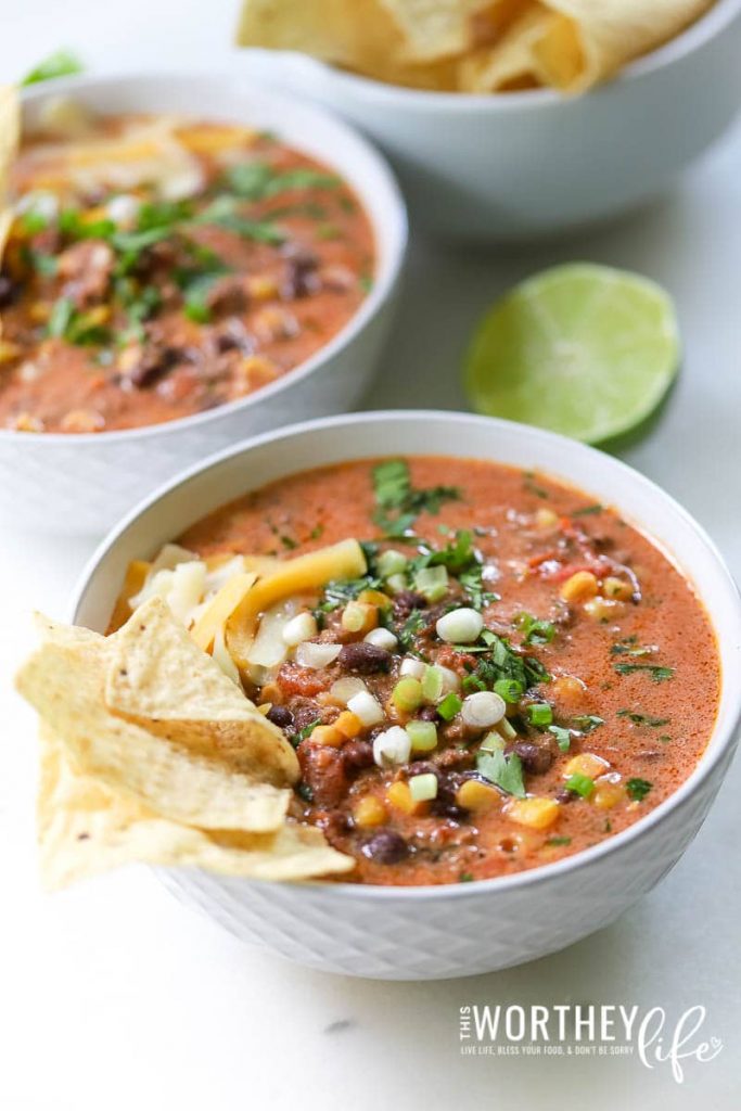 white bowls with soup 