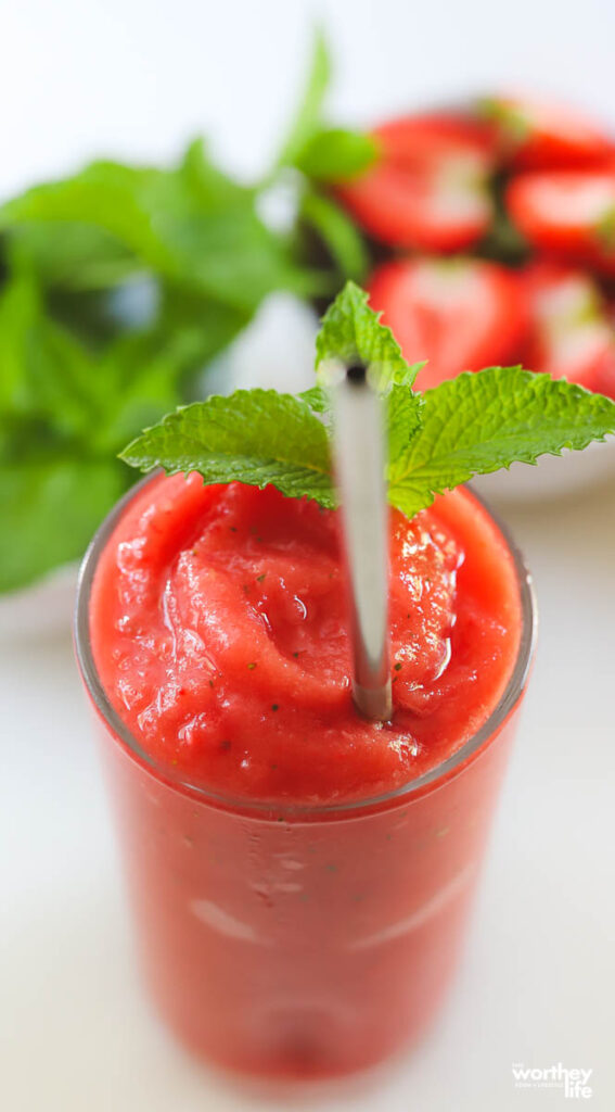 summer fruit smoothie in a glass