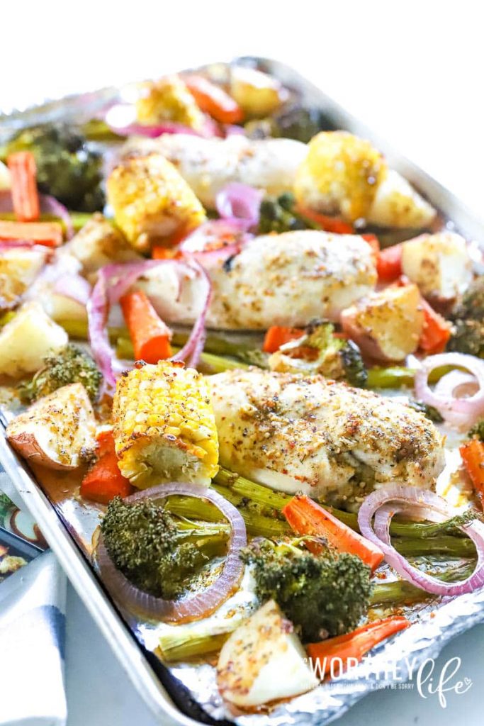 Sheet Pan dinner idea using Chicken