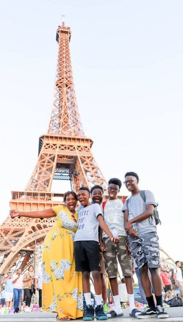 Black Family Travel Paris Eiffel Tower