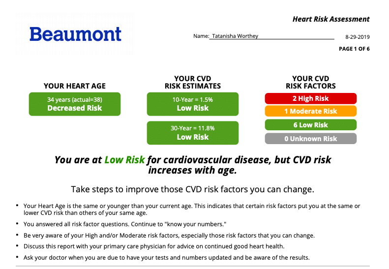 Beaumont Heart Health Assessment