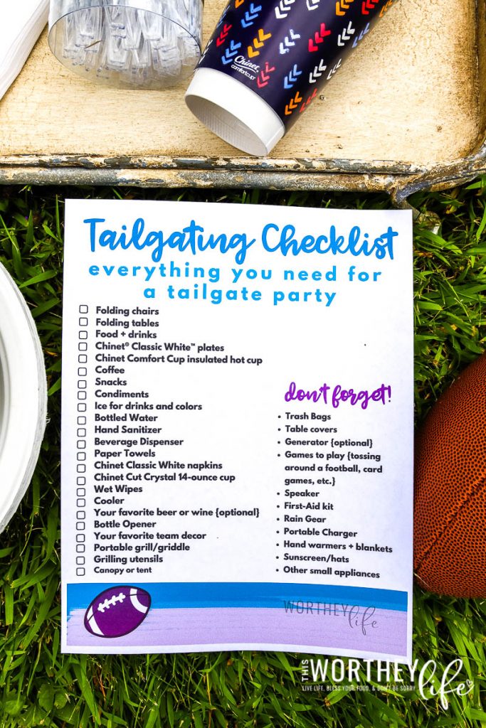 Tailgate Checklist Free Printable