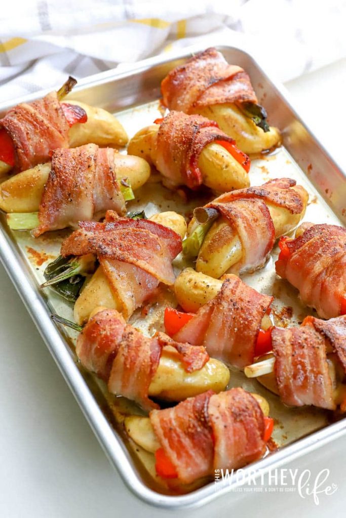 How about our Bacon-Wrapped Potatoes + Veggies. It's basically good because of the bacon but the potatoes and vegetables aren't bad either.