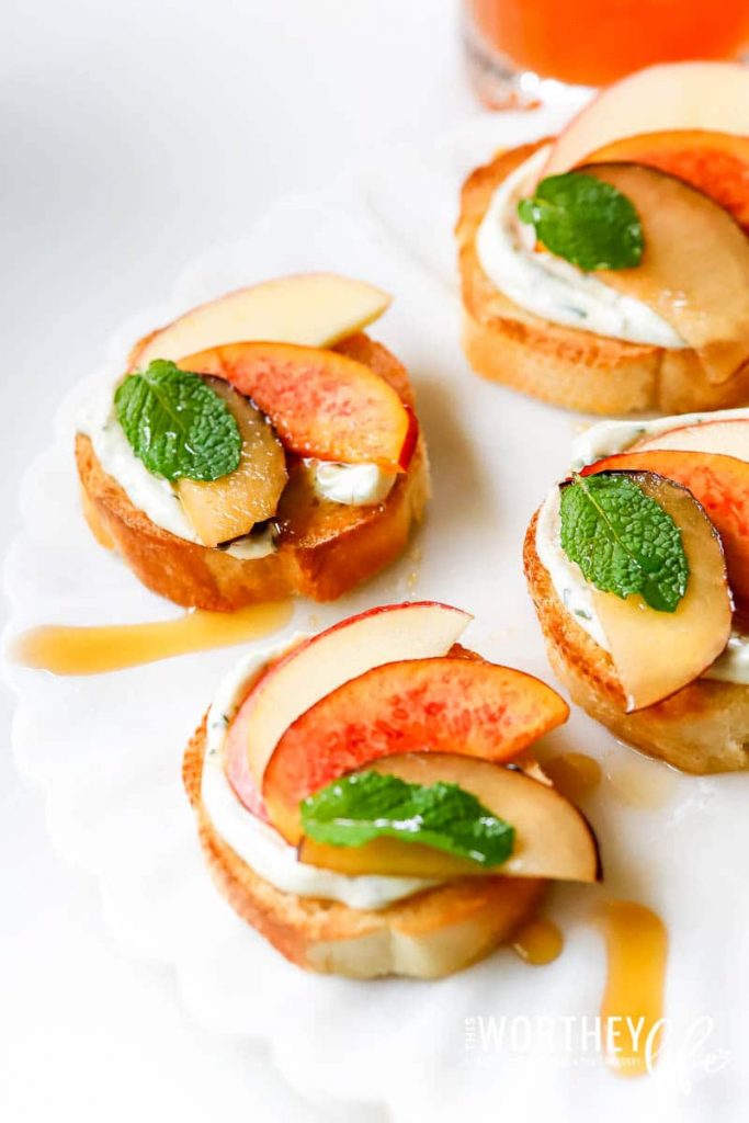 Herb Cream Cheese, Fall Fruit & Honey Crostini