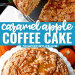 Making coffee cake is just asking for trouble. But I like to live on the wild side, so I'm sharing how to make a caramel apple coffee cake using a bundt pan. If you love spice cake, apples, and salted caramel, this easy coffee cake recipe is one you want to make. It's a great dessert recipe for the holiday season, fall harvest party or to serve with a cup of coffee at your weekend brunch.
