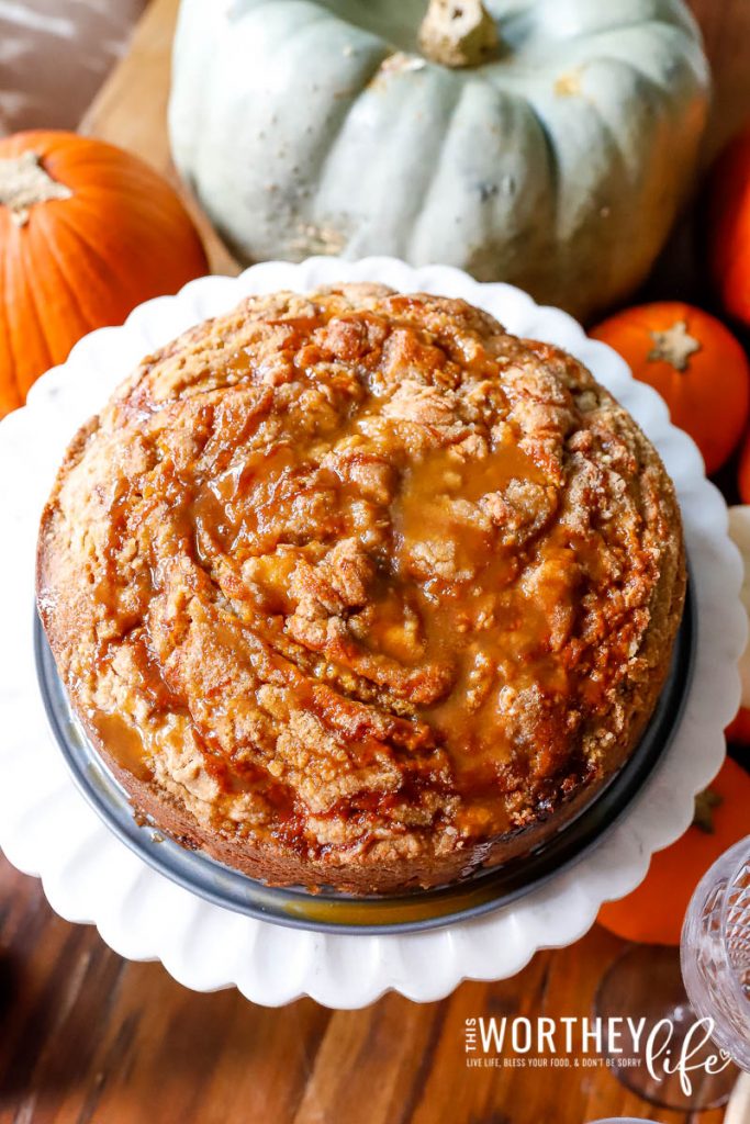 coffee cake recipe using apples and salted caramel