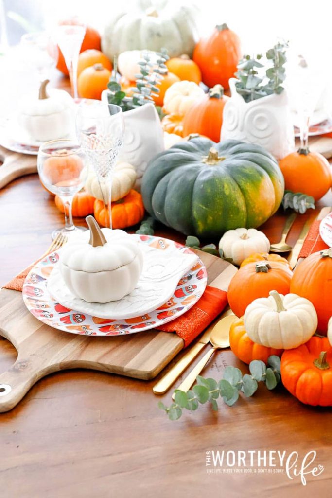 Fall Owl Tablescape