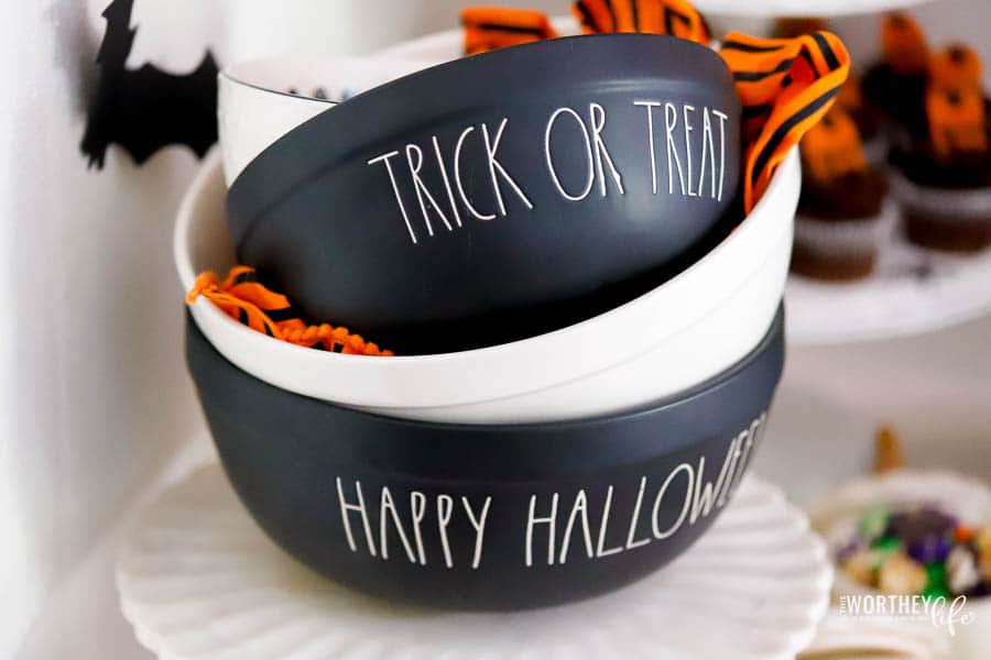 Rae Dunn Halloween black bowls