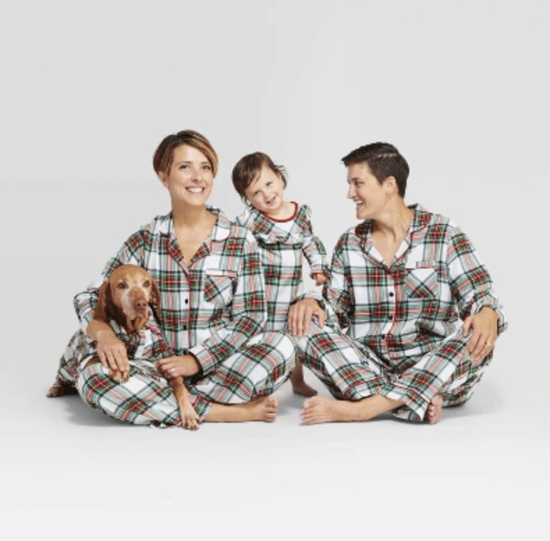 Holiday White Tartan Plaid Flannel Family Pajamas Collection