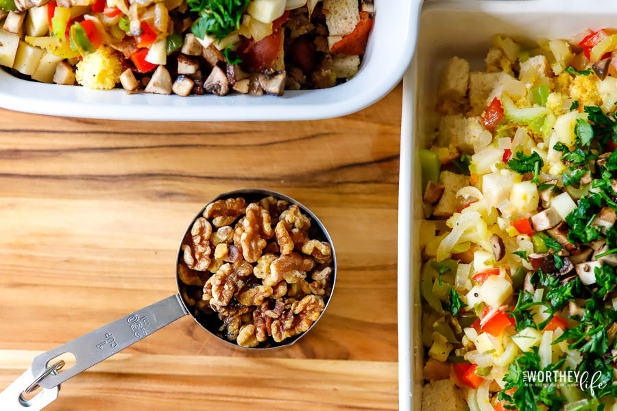 Ingredients needed for cornbread dressing recipe