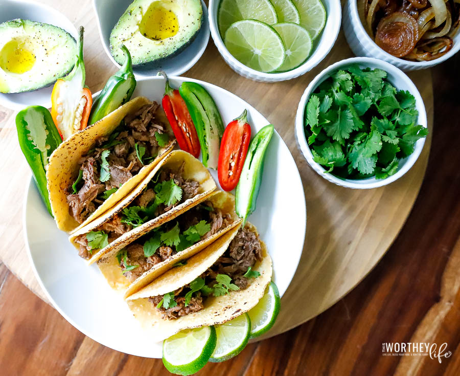 American style barbacoa tacos