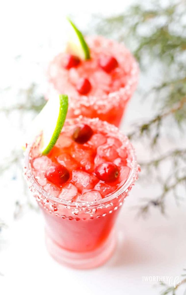 festive cranberry margaritas