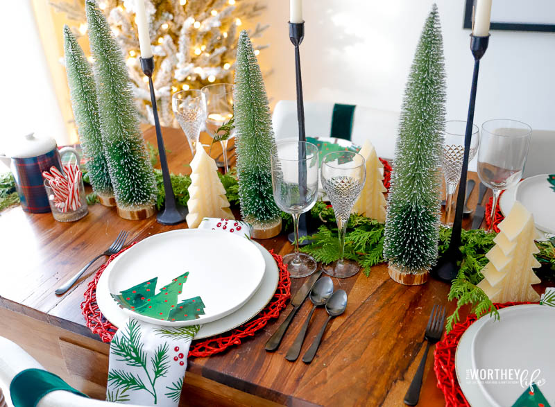 Red + Green Christmas Table Setting