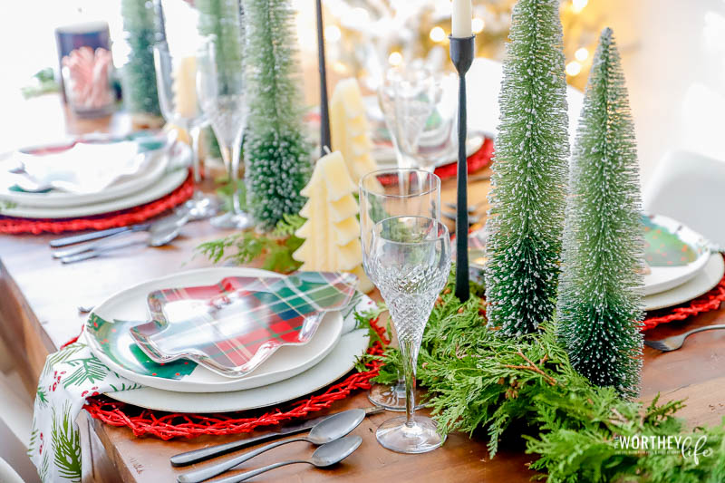 Plaid Christmas Tree Table decor