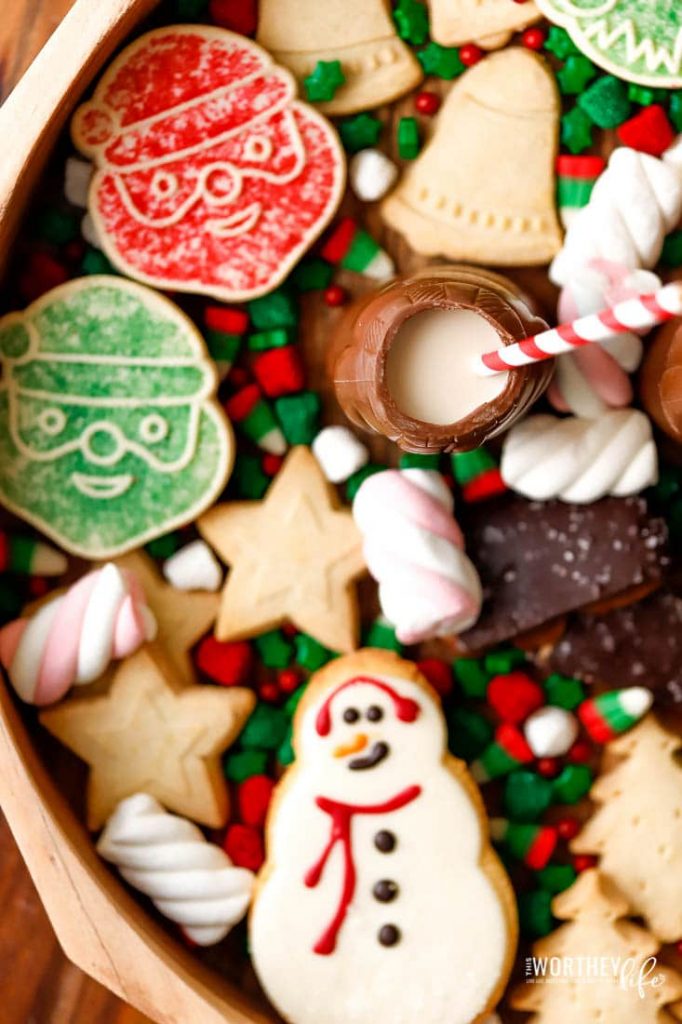 Our fun Chocolate Snowmen Winter Board has so many goodies. And the Chocolate Snowmen Shots are filled to the brim with white chocolate liqueur.