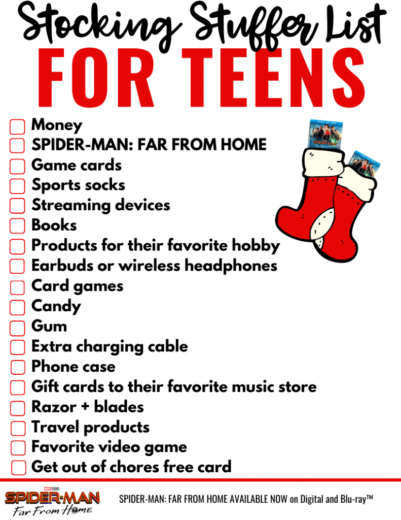 Stocking Stuffer list for teens