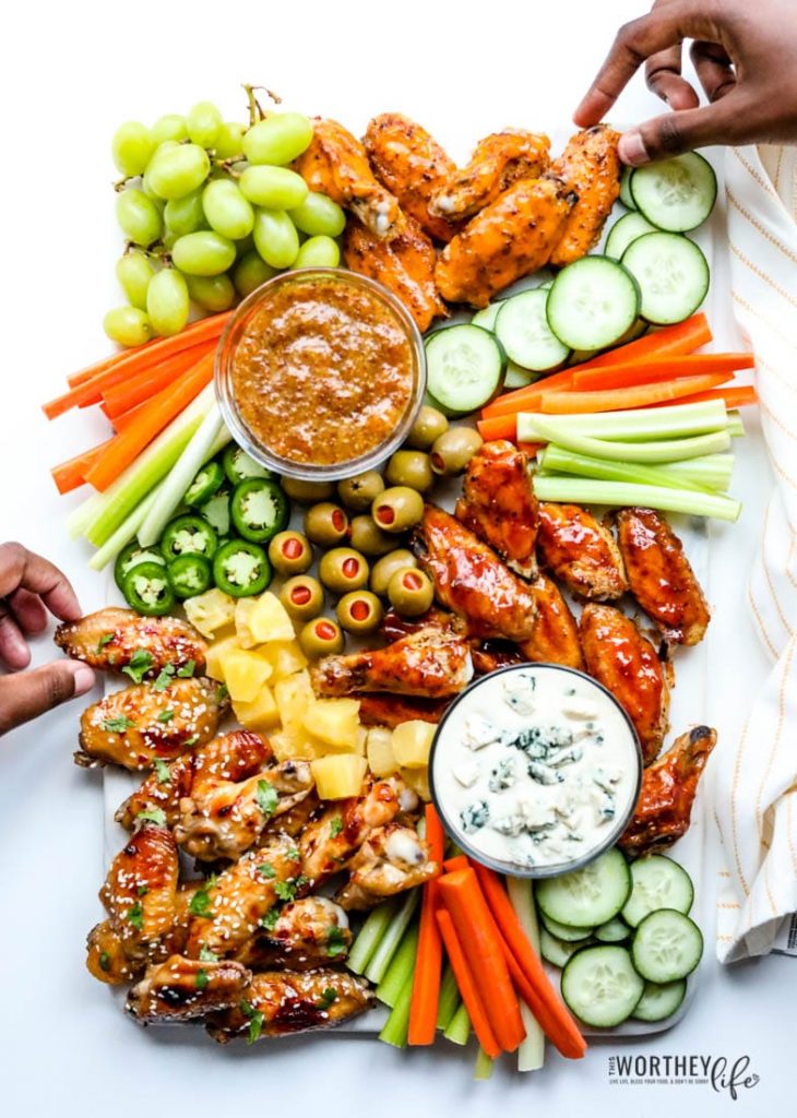 Game Day Grazing Board with Chicken Wings