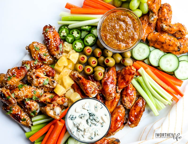 Chicken Wings Grazing Board for Game Day