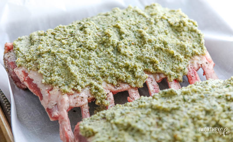 Garlic Parmesan Encrusted Rack of Lamb