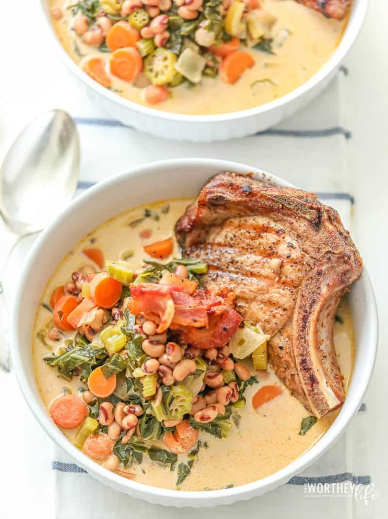 Black Eyed Peas Instant Pot plus grilled pork chops