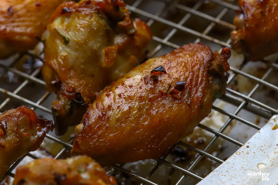 Baked Chicken wings on baking sheet