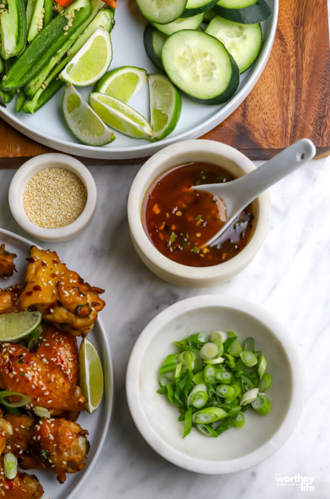 ingredients for making our Thai chicken wings. 