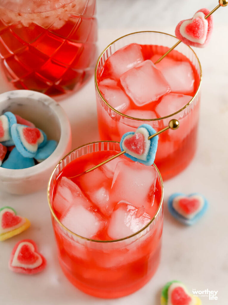 Lemonade and Vodka punch in glass with gold rim