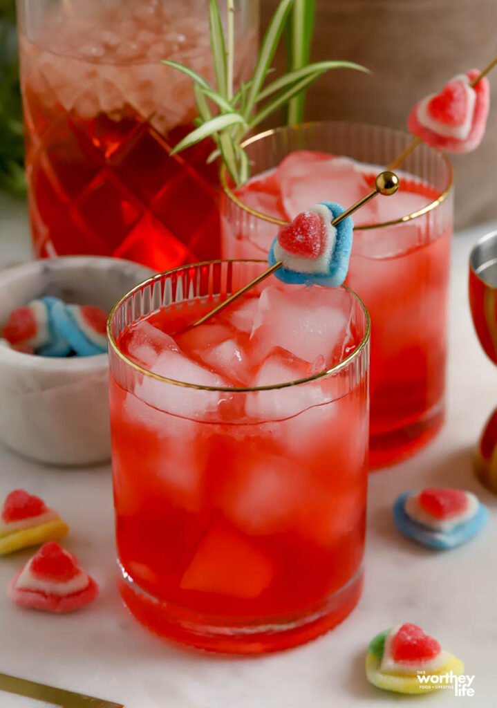 Lemonade and Vodka punch in glass with gold rim