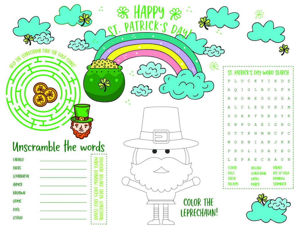 St. Patrick's Day activity sheet