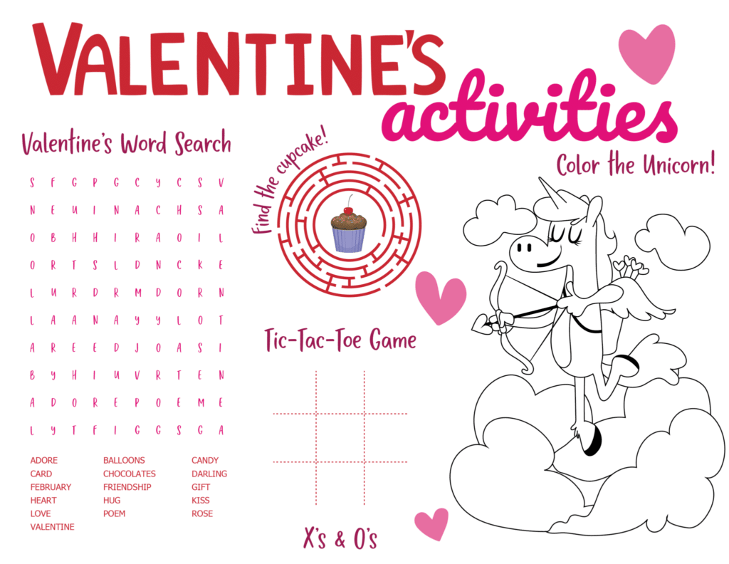 Valentine's Activity Sheet Printable