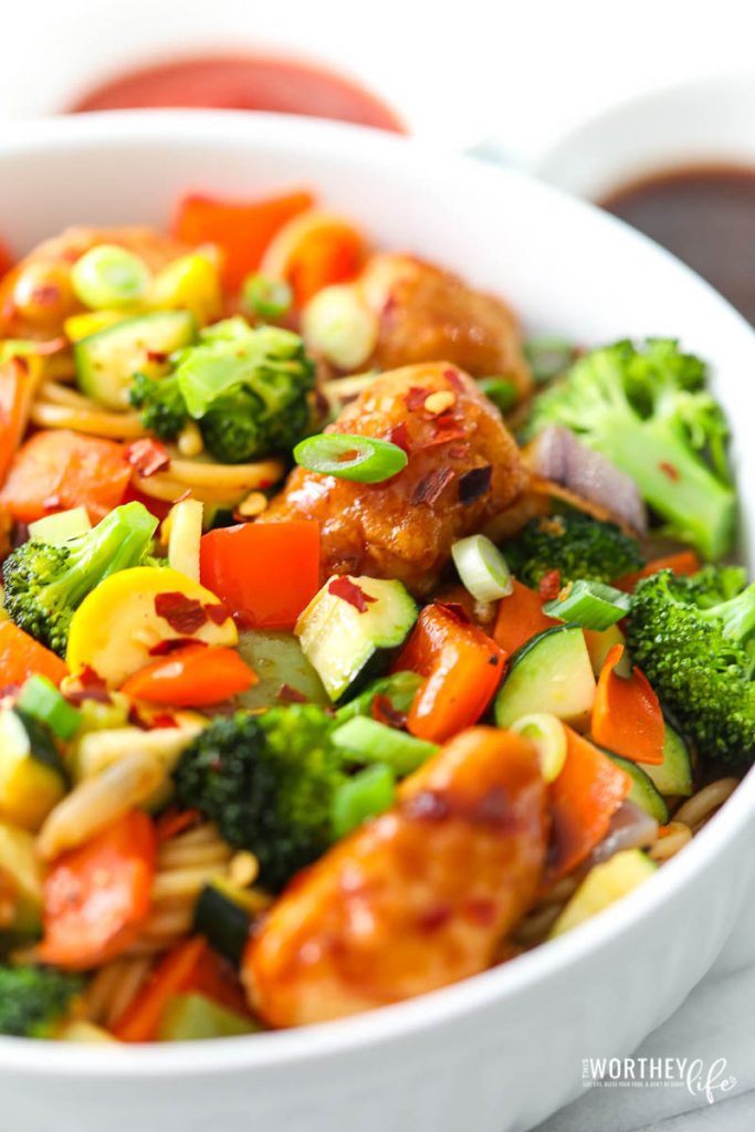 General Tso's Chicken Lo Mein Stir Fry