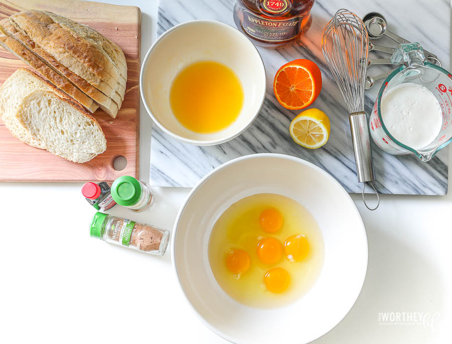 ingredients for citrus french toast