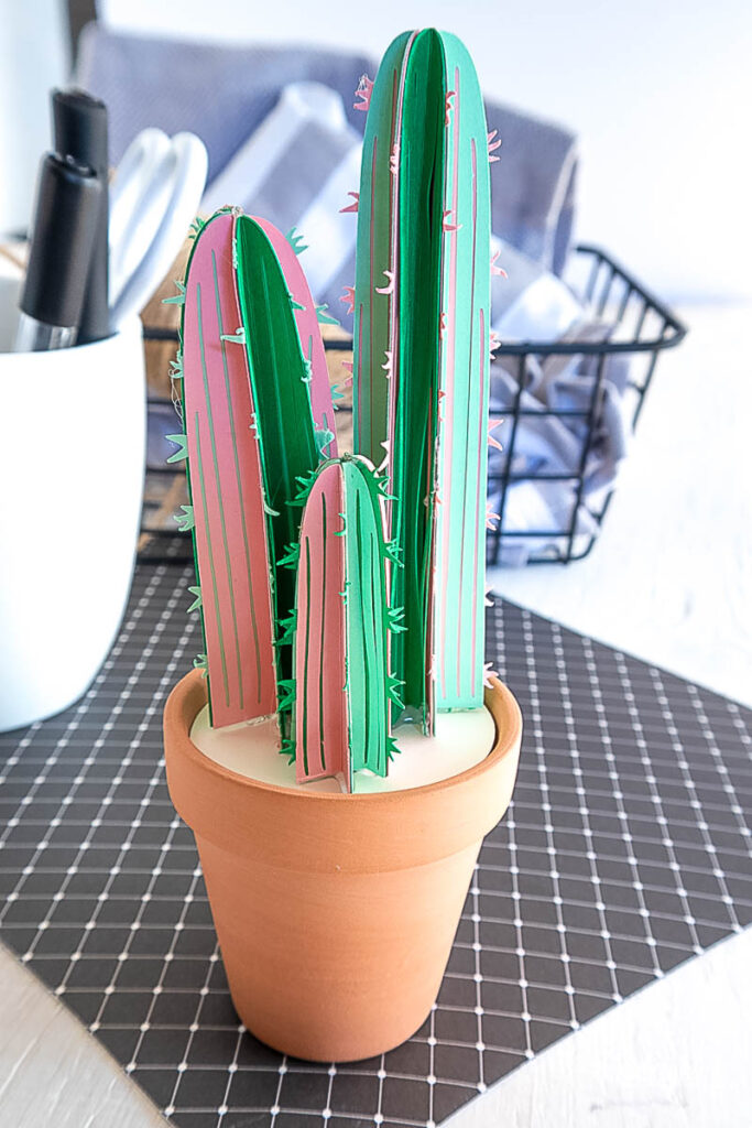DIY Mini Potted Paper Cactus Using Your Cricut