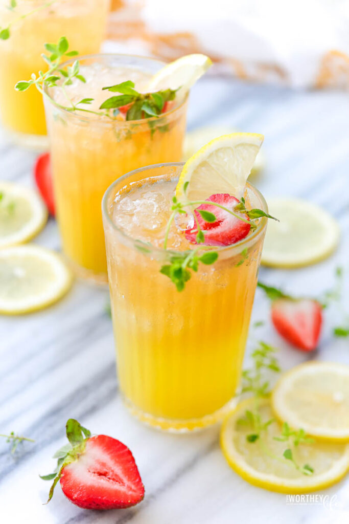 summer non-alcoholic drink with pineapple