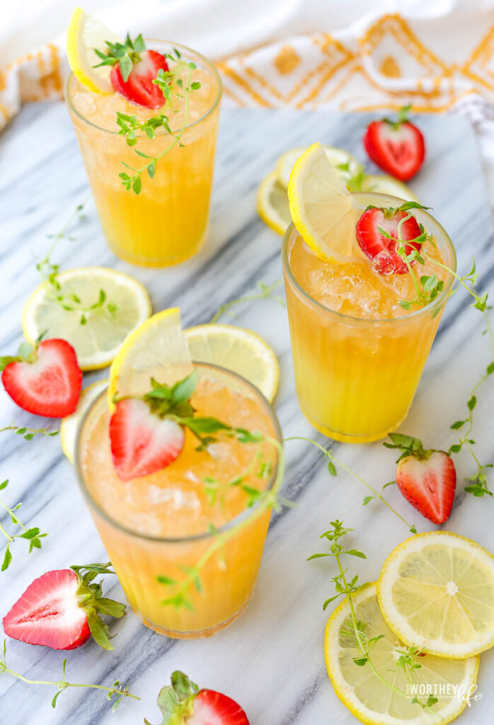 pineapple arnold palmers on cutting board