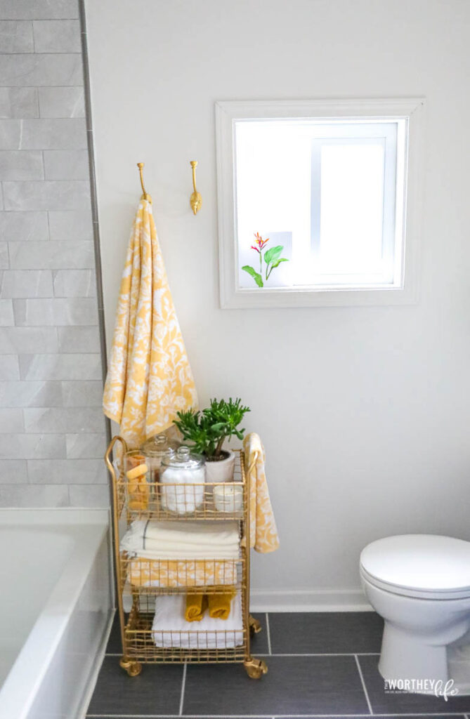 grey tile bathroom floor