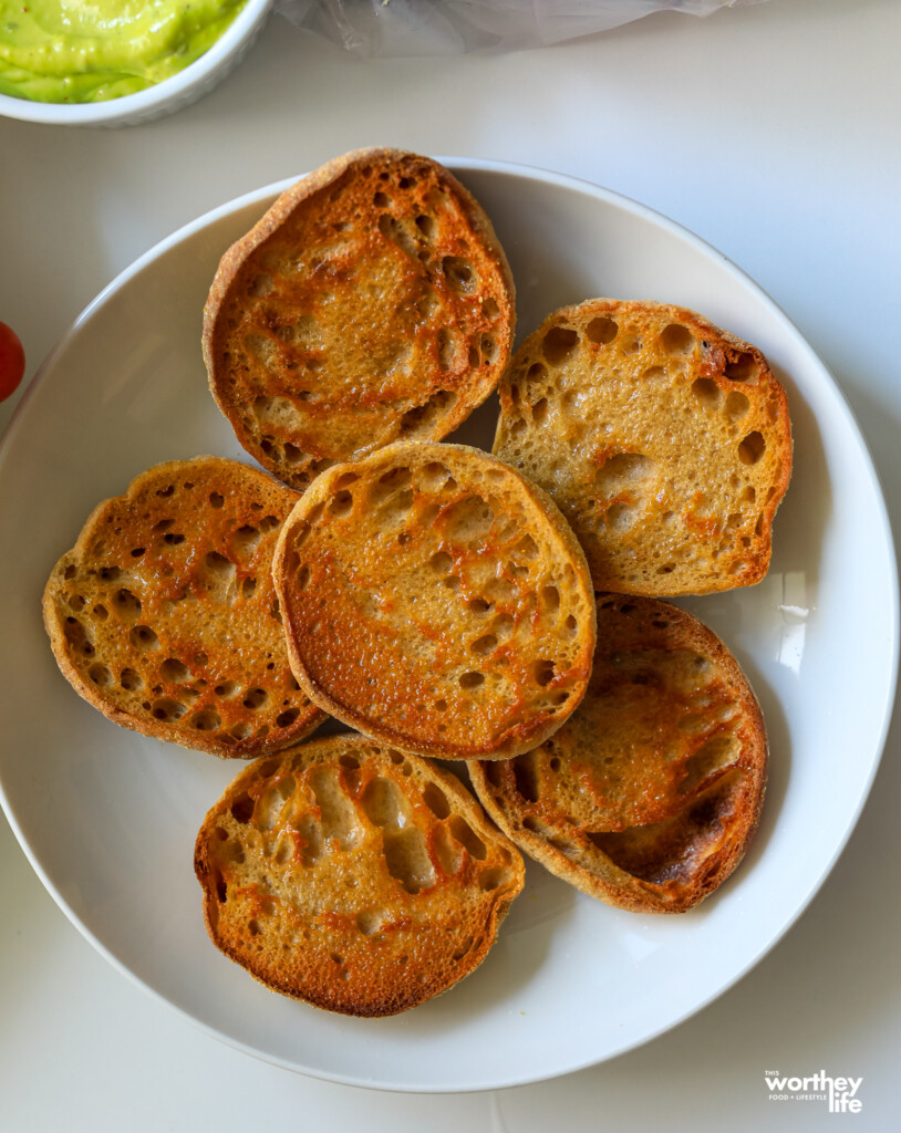 English Muffins on a white plate