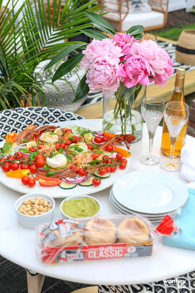 English Muffin Salmon Sliders Board